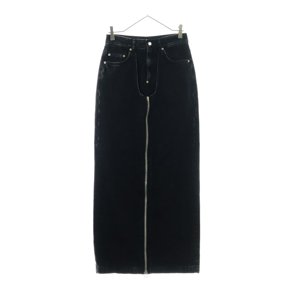 JOHN LAWRENCE SULLIVAN(ジョンローレンスサリバン) WASHED DENIM ZIPPED LONG SKIRT フロントジップ ウォッシュドデニム ロング スカート ブラック レディース 2D018-0622-37