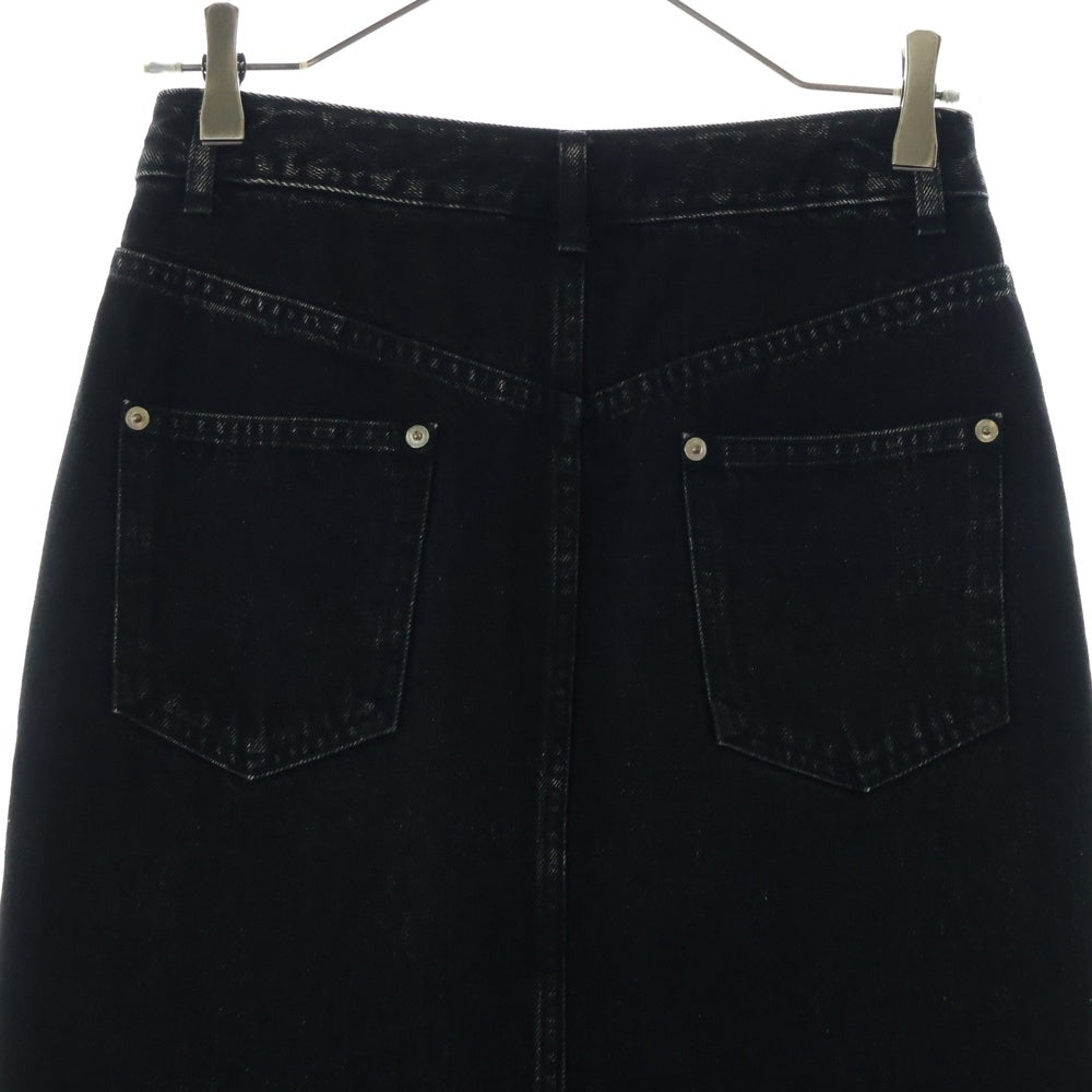 JOHN LAWRENCE SULLIVAN(ジョンローレンスサリバン) WASHED DENIM ZIPPED LONG SKIRT フロントジップ ウォッシュドデニム ロング スカート ブラック レディース 2D018-0622-37