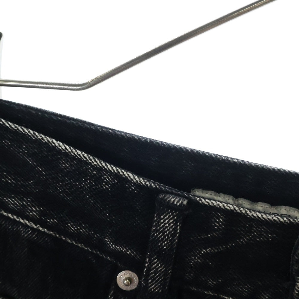 JOHN LAWRENCE SULLIVAN(ジョンローレンスサリバン) WASHED DENIM ZIPPED LONG SKIRT フロントジップ ウォッシュドデニム ロング スカート ブラック レディース 2D018-0622-37