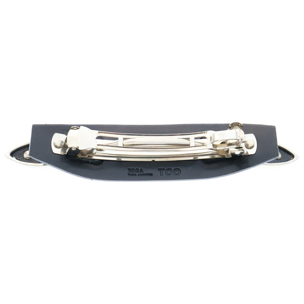 TOGA ARCHIVES(トーガアーカイブス) METAL LEATHER BARRETTE メタルデザイン レザー バレッタ ヘアアクセサリー ブラック レディース TZ242-AK931