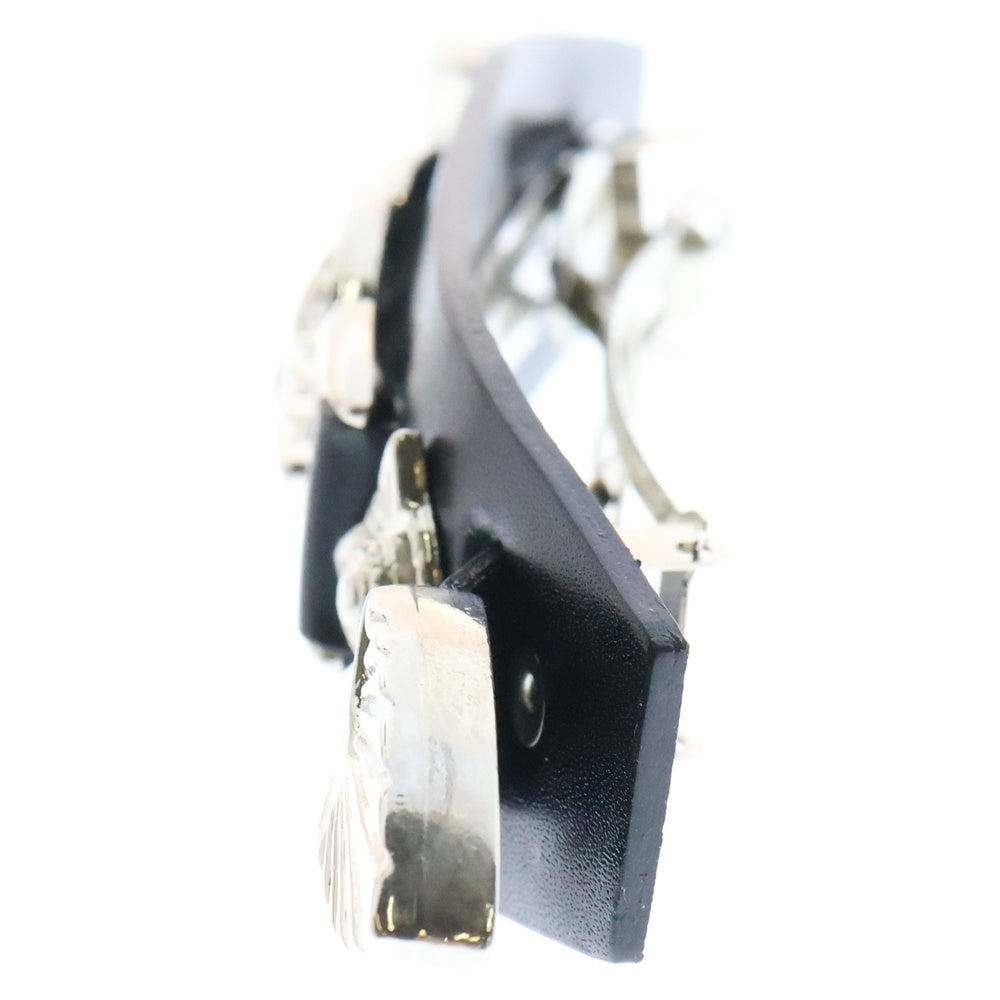 TOGA ARCHIVES(トーガアーカイブス) METAL LEATHER BARRETTE メタルデザイン レザー バレッタ ヘアアクセサリー ブラック レディース TZ242-AK931