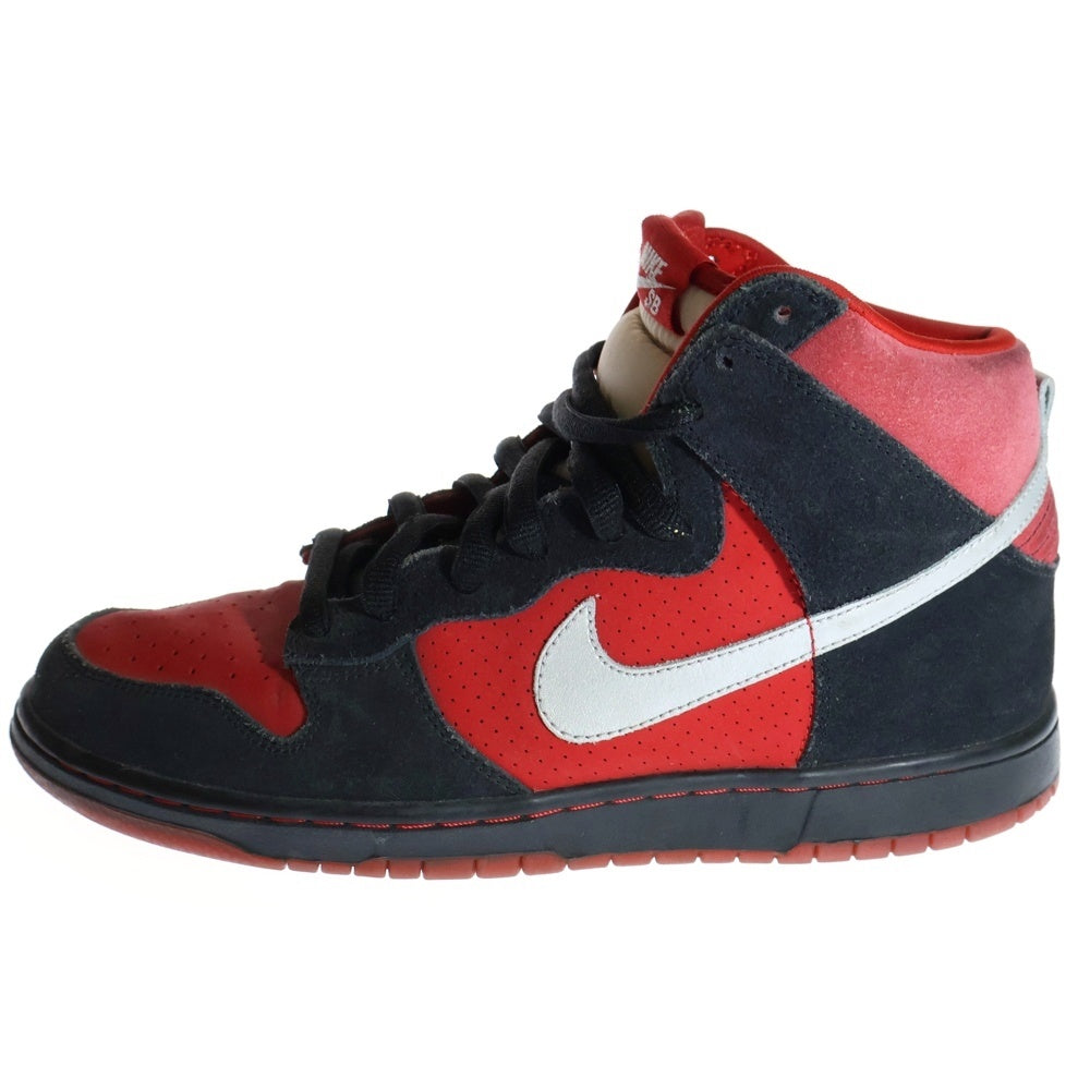 NIKE SB(ナイキエスビー) 【観賞用 2009年製】 DUNK ダンク スポーツレッド メタリックプラチナム ハイカットスニーカー US9.5/27.5cm 305050-601