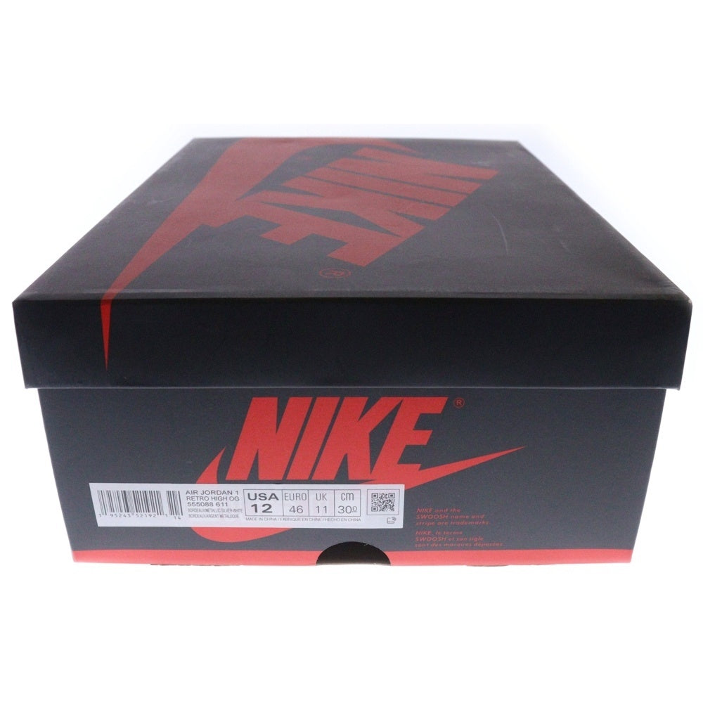NIKE(ナイキ) AIR JORDAN 1 HIGH OG BORDEAUX エアジョーダン1 ハイカットスニーカー ボルドー レッド/ホワイト US12/30cm 555088-611