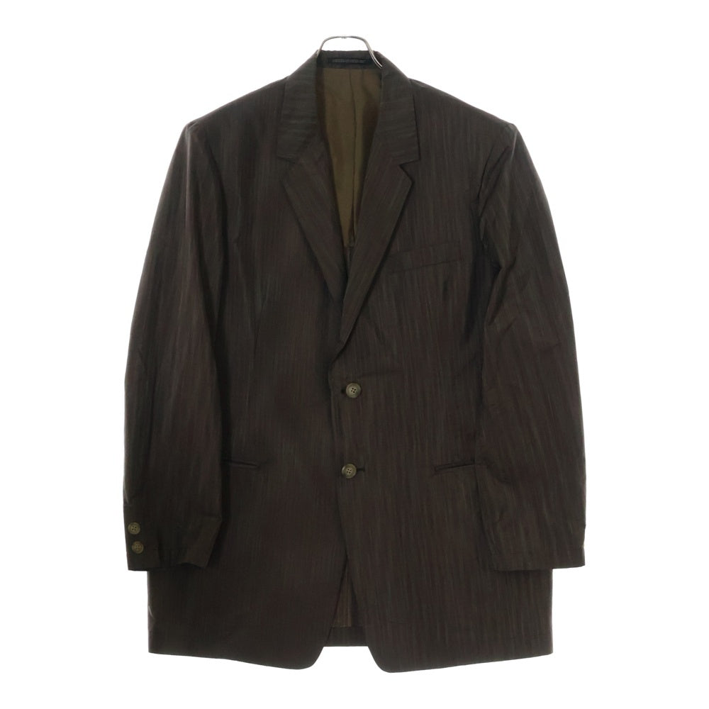 Yohji Yamamoto POUR HOMME(ヨウジヤマモト プールオム) 90S ストライプ 2B キュプラ テーラードジャケット ブラウン