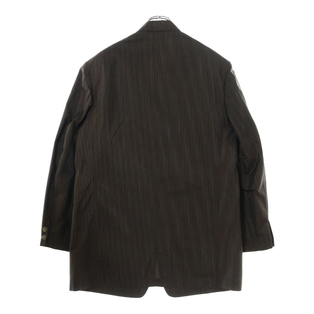 Yohji Yamamoto POUR HOMME(ヨウジヤマモト プールオム) 90S ストライプ 2B キュプラ テーラードジャケット ブラウン