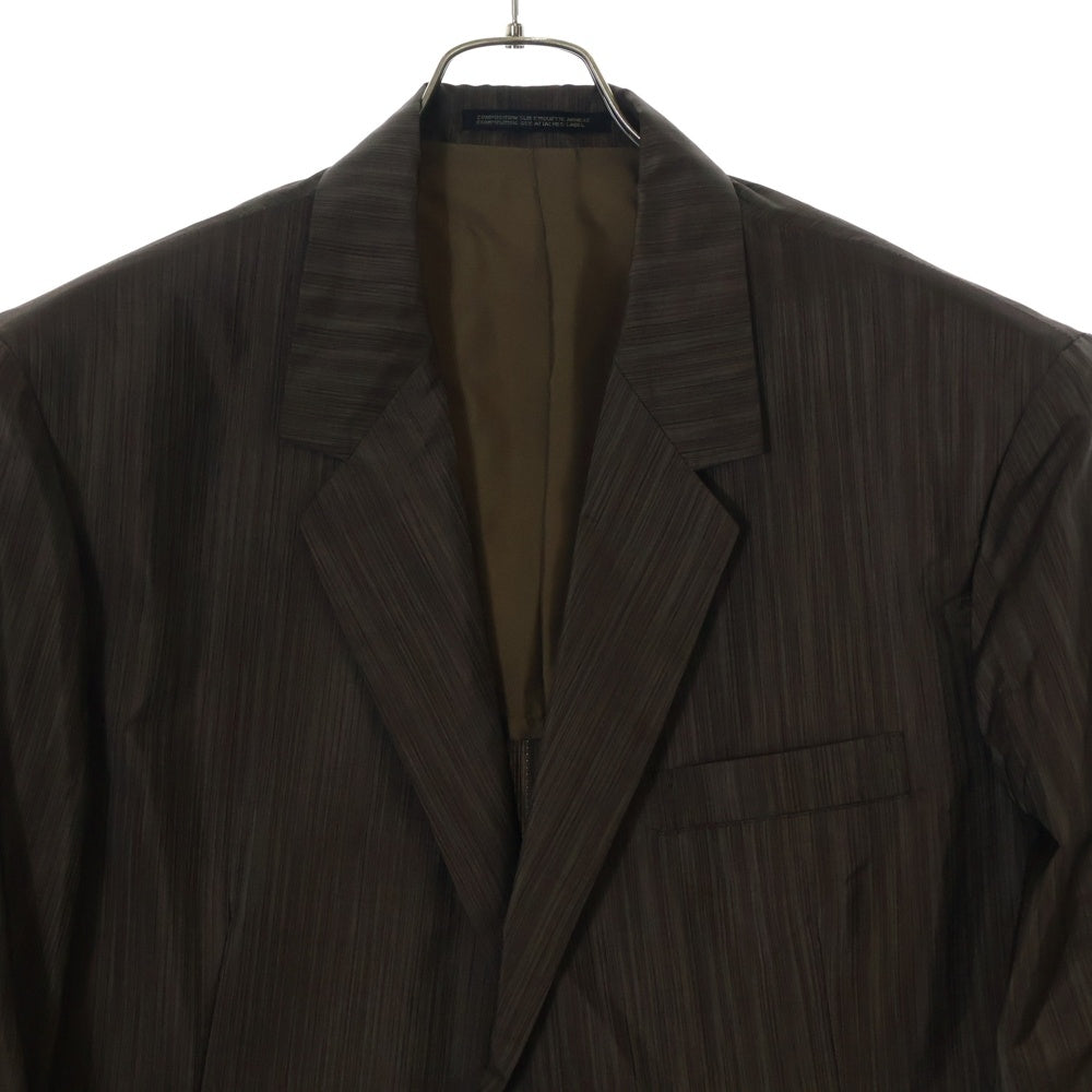 Yohji Yamamoto POUR HOMME(ヨウジヤマモト プールオム) 90S ストライプ 2B キュプラ テーラードジャケット ブラウン