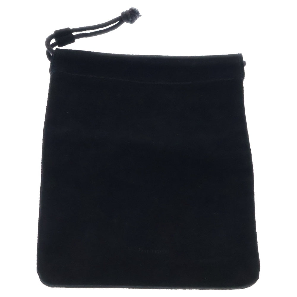 Yohji Yamamoto POUR HOMME(ヨウジヤマモト プールオム) ロゴ エンブロイダリー レザー ブレスレット ブラック