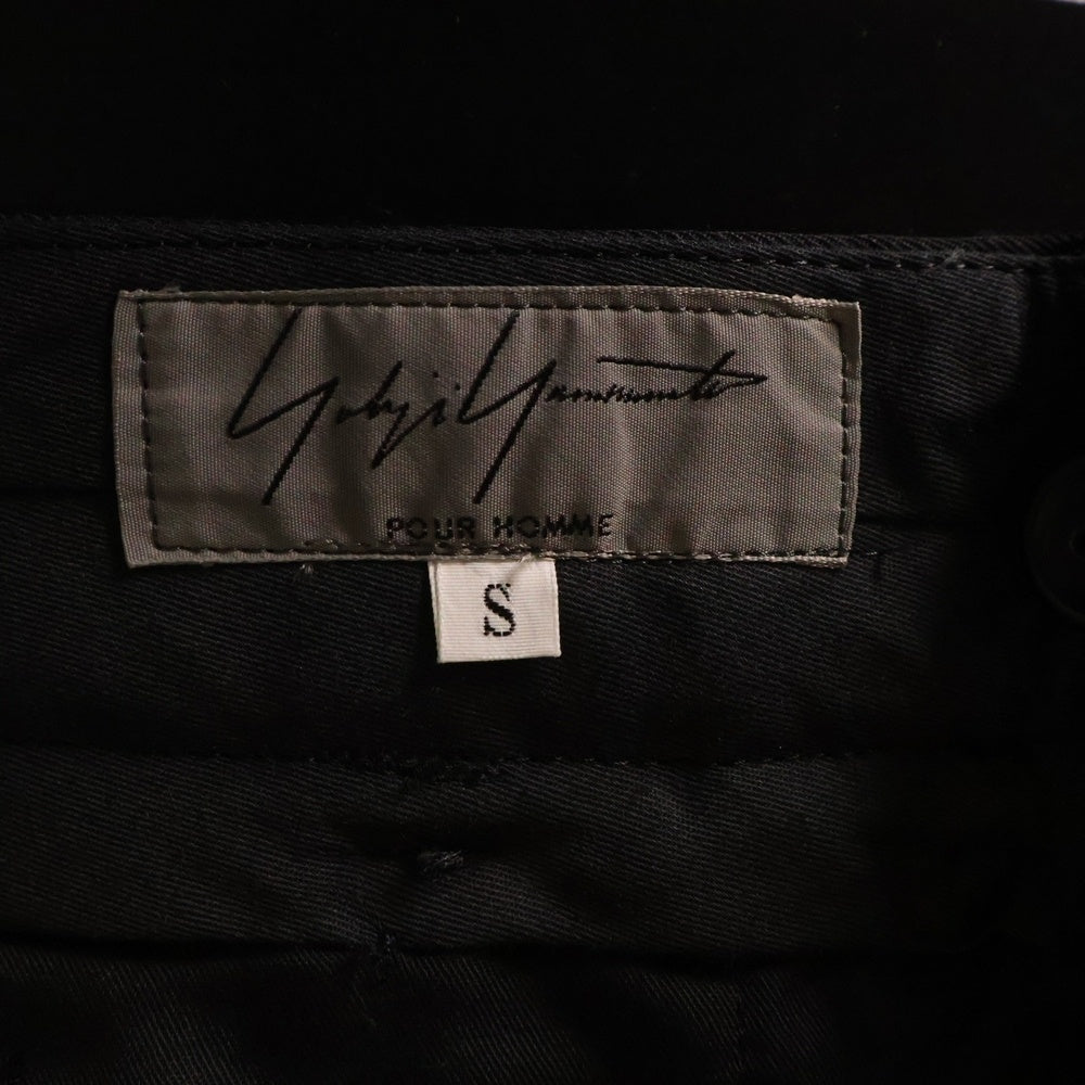 Yohji Yamamoto POUR HOMME(ヨウジヤマモト プールオム) 01AW ウール テーパード スラックス トラウザー ロング パンツ ブラック HV-P08-174