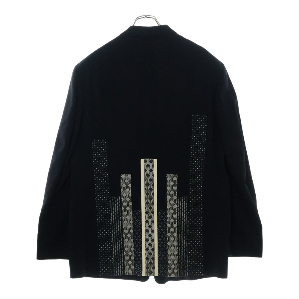 Yohji Yamamoto POUR HOMME(ヨウジヤマモト プールオム) 95SS ウールギャバジン 刺し子 3B シングルテーラードジャケット ブラック HB-J38-104