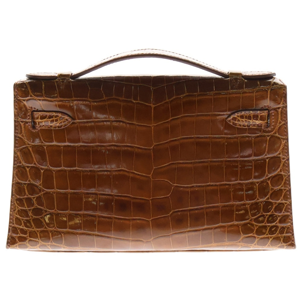 HERMES(エルメス) ポシェットケリー ニロティカス ハンドバッグ ⬜︎K刻印 シルバー金具 ブラウン