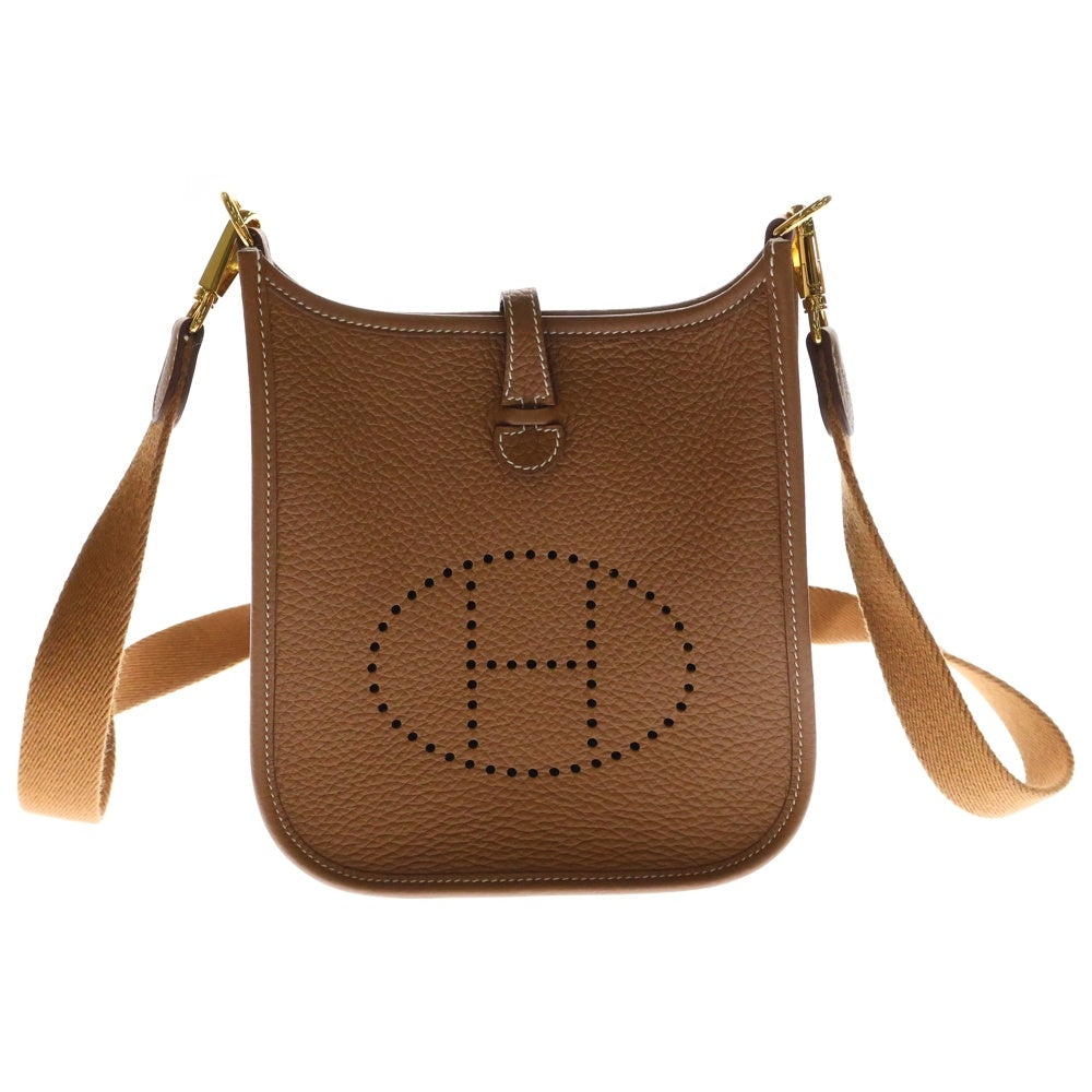 HERMES(エルメス) エヴリン TPM ゴールド トリヨン レザー ショルダーバッグ ブラウン/ゴールド レディース ゴールド金具 B刻印 レディース