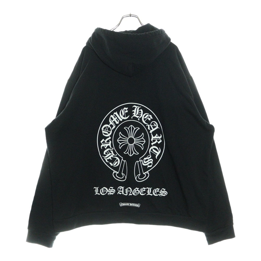 CHROME HEARTS(クロムハーツ) SWTSHRT HD ZIP LTD ロサンゼルス限定バックホースシュー ジップアップスウェットパーカー フーディ ブラック