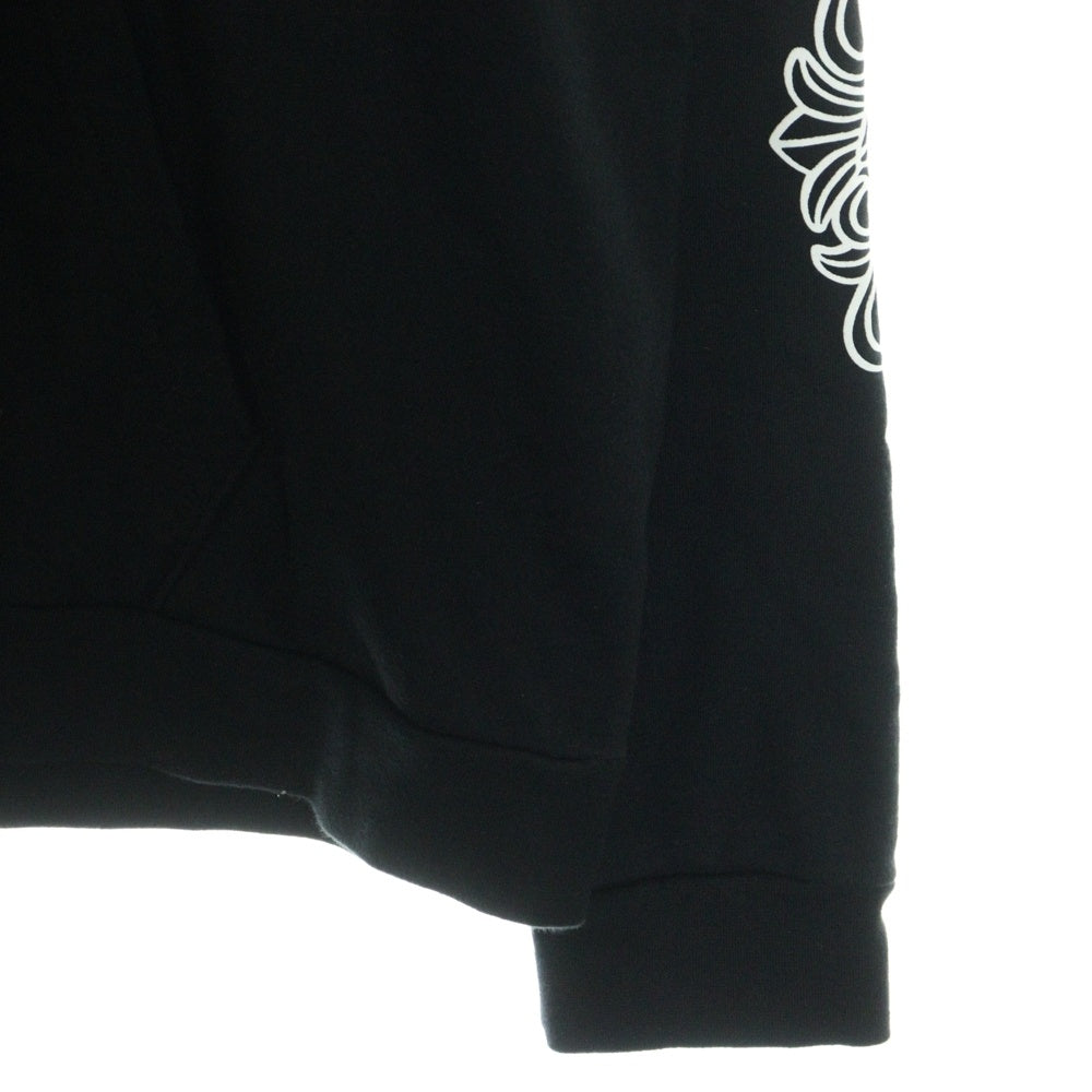 CHROME HEARTS(クロムハーツ) HORSESHOE PULLOVER HOODIE ホースシュープリント アームフローラル プルオーバースウェットパーカー フーディ ブラック
