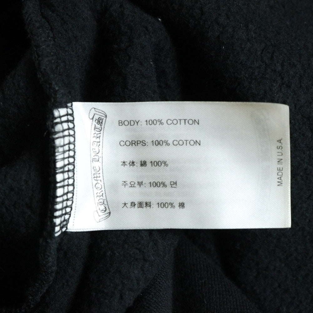 CHROME HEARTS(クロムハーツ) HORSESHOE PULLOVER HOODIE ホースシュープリント アームフローラル プルオーバースウェットパーカー フーディ ブラック