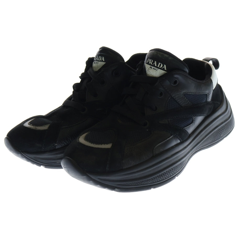 PRADA(プラダ) Chunky Trainer Sneakers チャンキー トレーナー レザー ローカットスニーカー ブラック 4E3490
