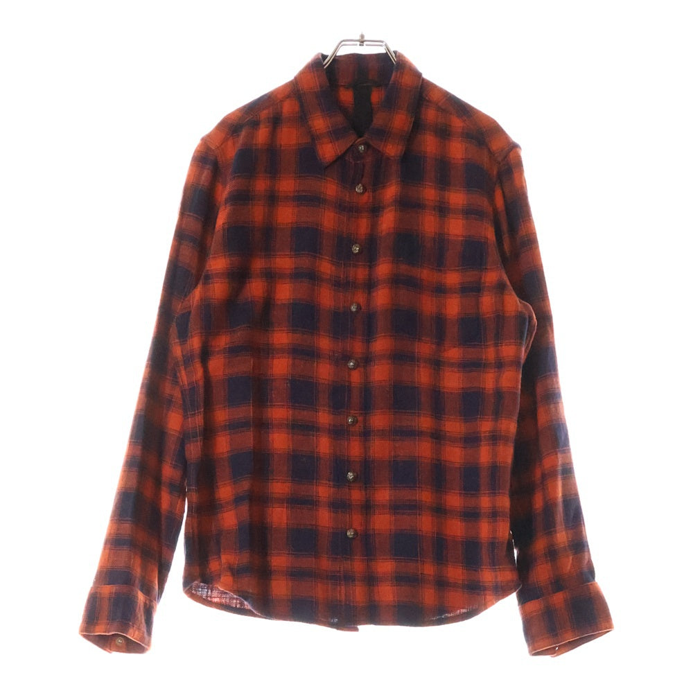 CHROME HEARTS(クロムハーツ) LOOSEENDS LS CHECK ルーズエンド 長袖チェックシャツ クロスボタンシャツ レッド JVPタグ