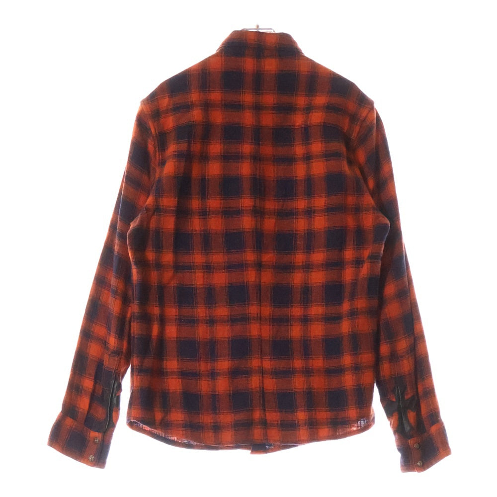 CHROME HEARTS(クロムハーツ) LOOSEENDS LS CHECK ルーズエンド 長袖チェックシャツ クロスボタンシャツ レッド JVPタグ