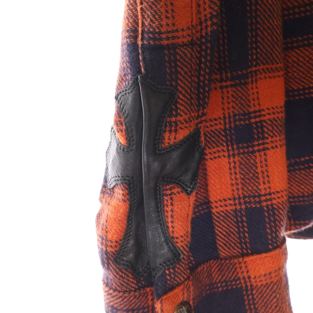 CHROME HEARTS(クロムハーツ) LOOSEENDS LS CHECK ルーズエンド 長袖チェックシャツ クロスボタンシャツ レッド JVPタグ