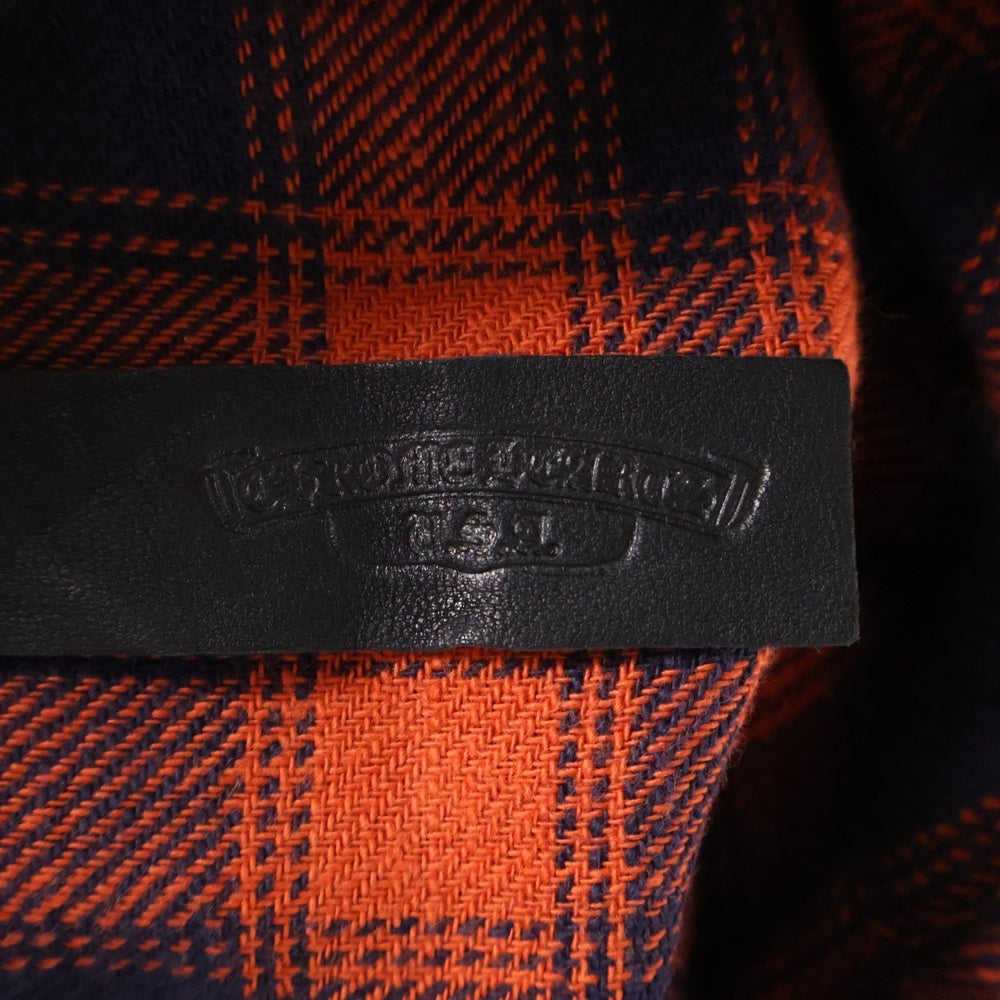 CHROME HEARTS(クロムハーツ) LOOSEENDS LS CHECK ルーズエンド 長袖チェックシャツ クロスボタンシャツ レッド JVPタグ
