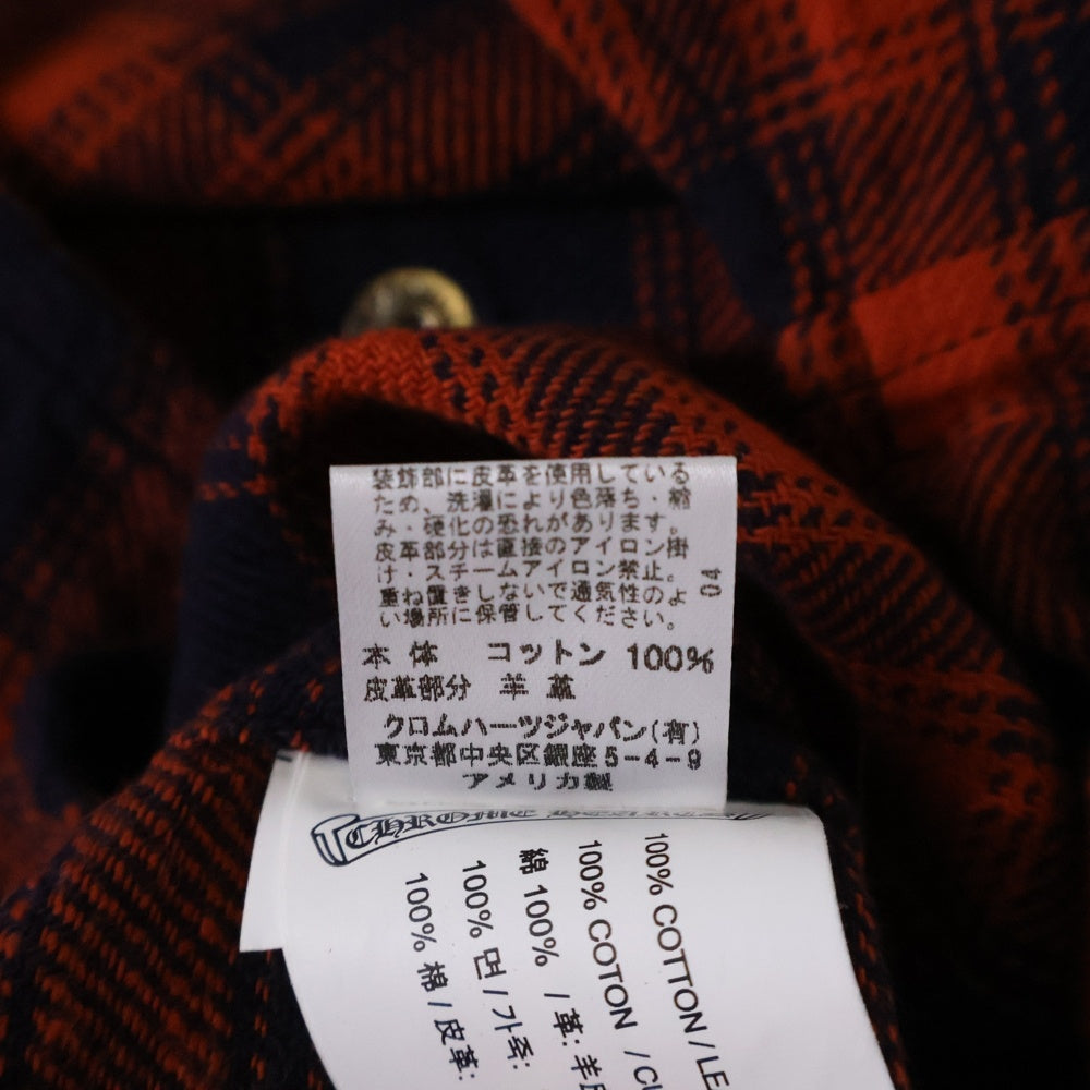 CHROME HEARTS(クロムハーツ) LOOSEENDS LS CHECK ルーズエンド 長袖チェックシャツ クロスボタンシャツ レッド JVPタグ