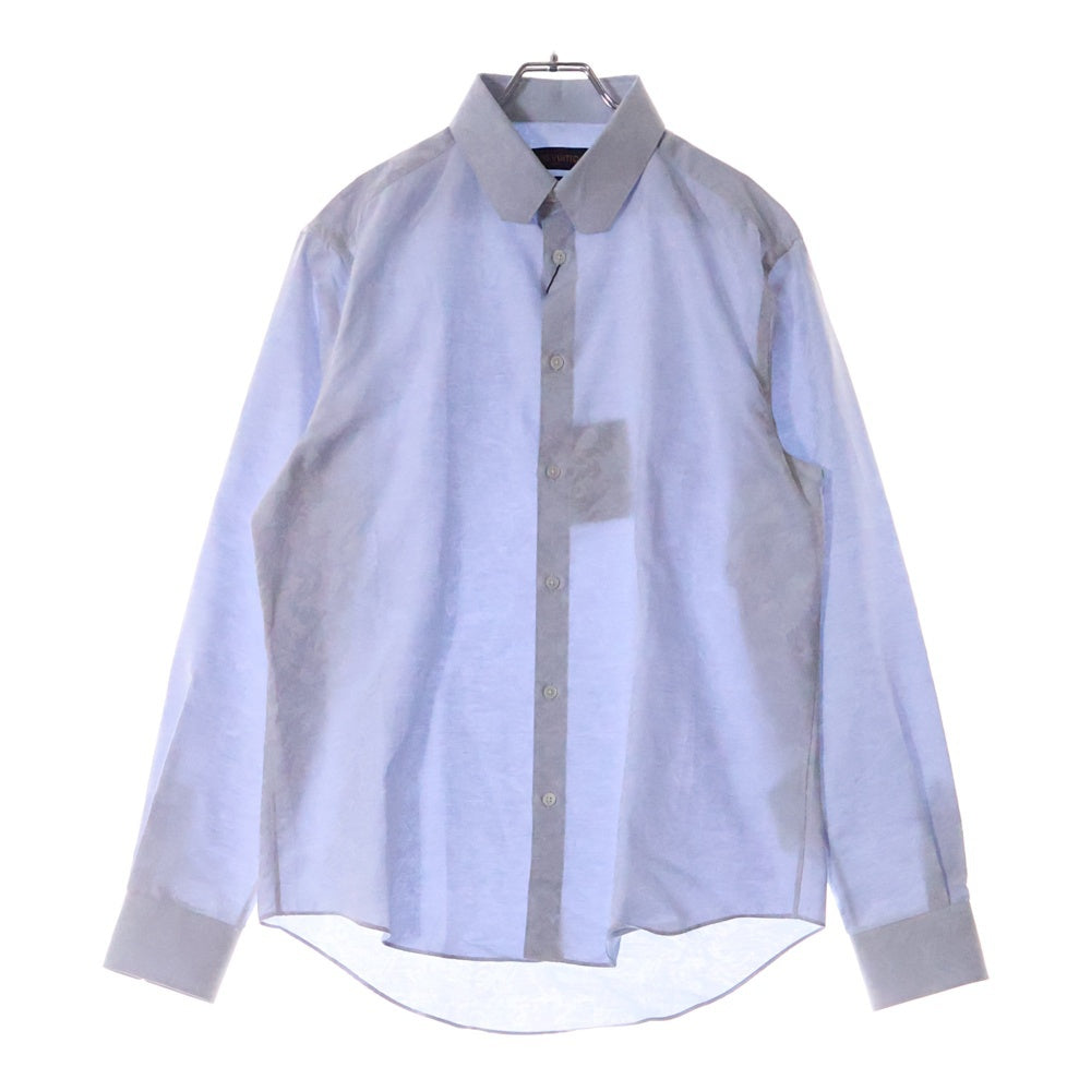 LOUIS VUITTON(ルイヴィトン) 20SS フラワー モノグラム 総柄 コットン 長袖シャツ ブルー RM201Q THJ HIS41W
