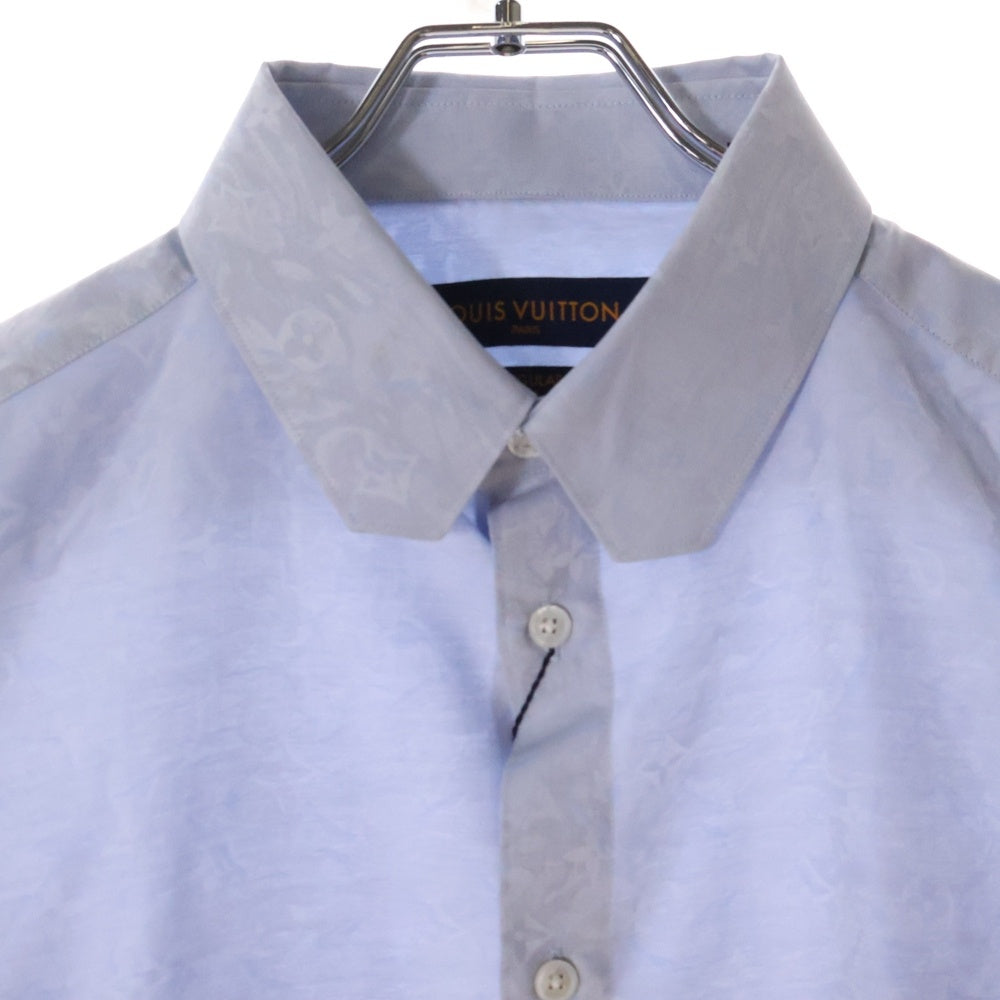 LOUIS VUITTON(ルイヴィトン) 20SS フラワー モノグラム 総柄 コットン 長袖シャツ ブルー RM201Q THJ HIS41W