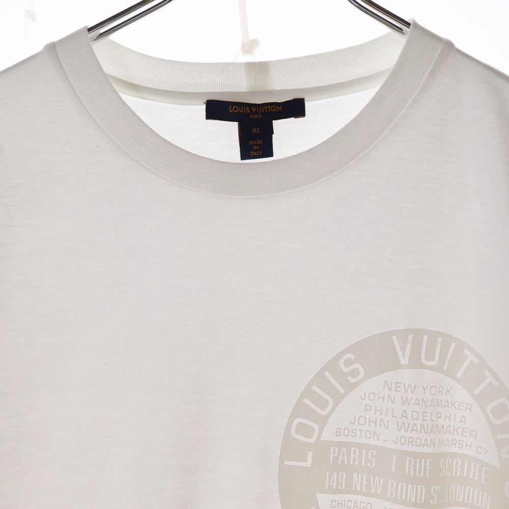 LOUIS VUITTON(ルイヴィトン) 19SS LVスタンプロゴ プリント クルーネック 半袖Tシャツ カットソー ホワイト RW191W DMF FGTS15