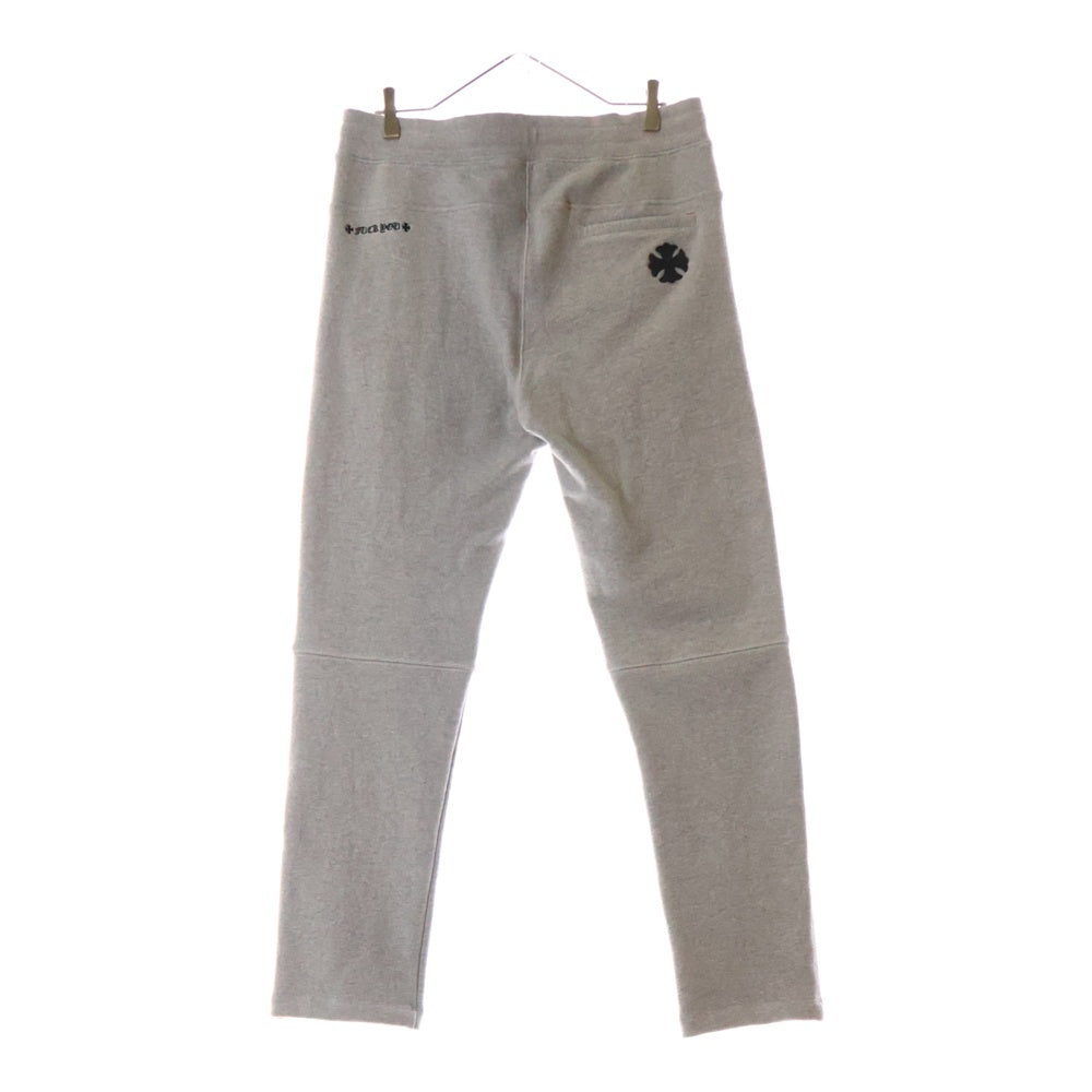 CHROME HEARTS(クロムハーツ) Y NOT CHプラス レザーパッチ ロゴ刺繍 スウェット パンツ グレー