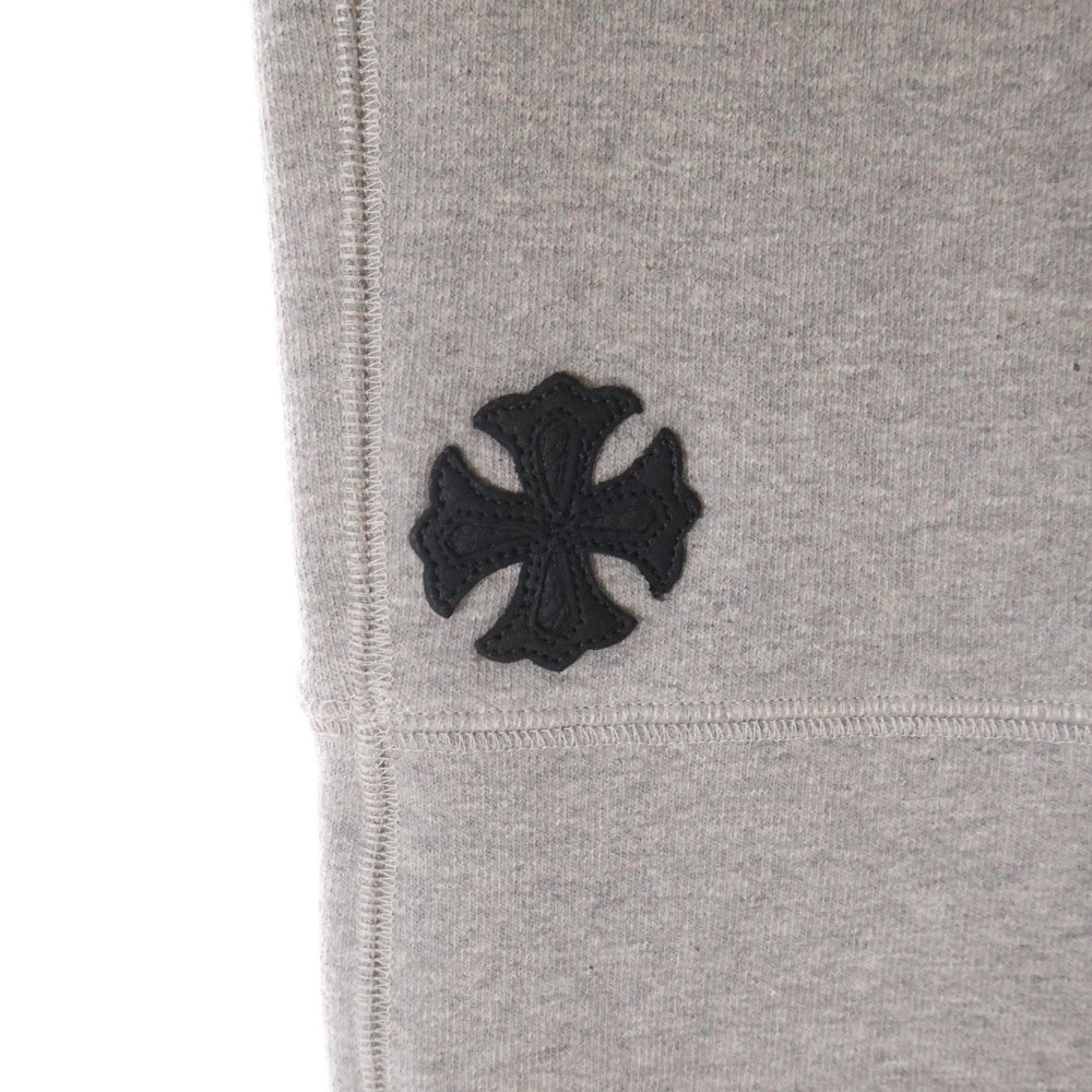 CHROME HEARTS(クロムハーツ) Y NOT CHプラス レザーパッチ ロゴ刺繍 スウェット パンツ グレー