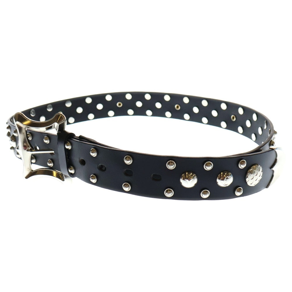 THUG CLUB(サグクラブ) 24AW DRAGON BELT スタッズ レザー ベルト ブラック TC24AC0702