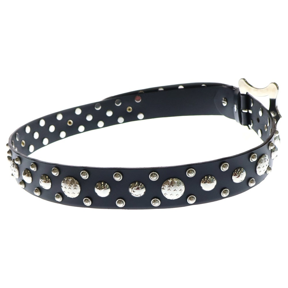 THUG CLUB(サグクラブ) 24AW DRAGON BELT スタッズ レザー ベルト ブラック TC24AC0702