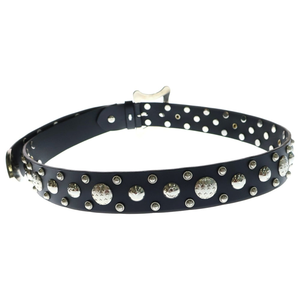 THUG CLUB(サグクラブ) 24AW DRAGON BELT スタッズ レザー ベルト ブラック TC24AC0702