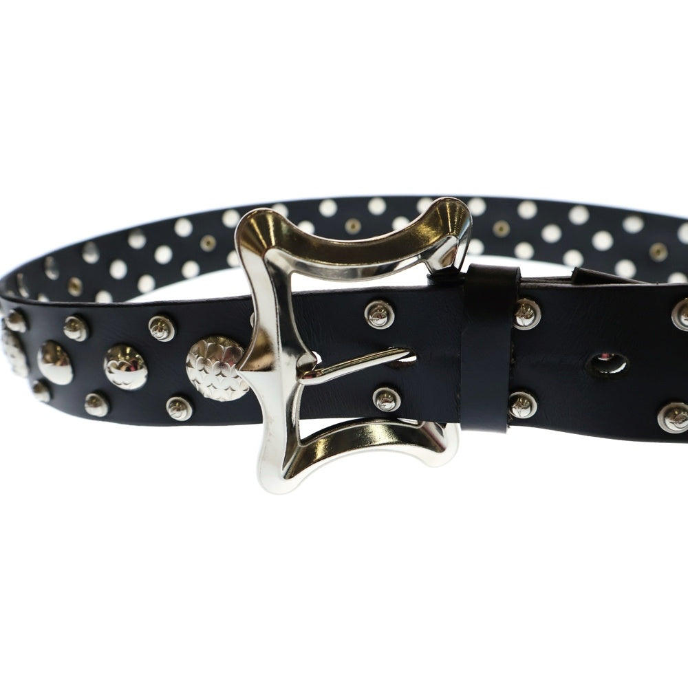 THUG CLUB(サグクラブ) 24AW DRAGON BELT スタッズ レザー ベルト ブラック TC24AC0702