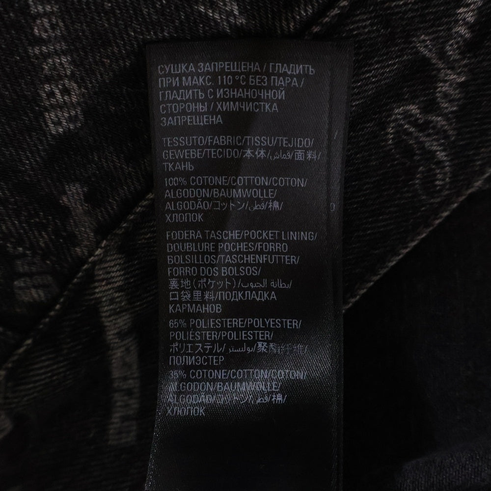 BALENCIAGA(バレンシアガ) Logo Denim Jacket ロゴ総柄 デニムジャケット ブラック 724738 TBP47