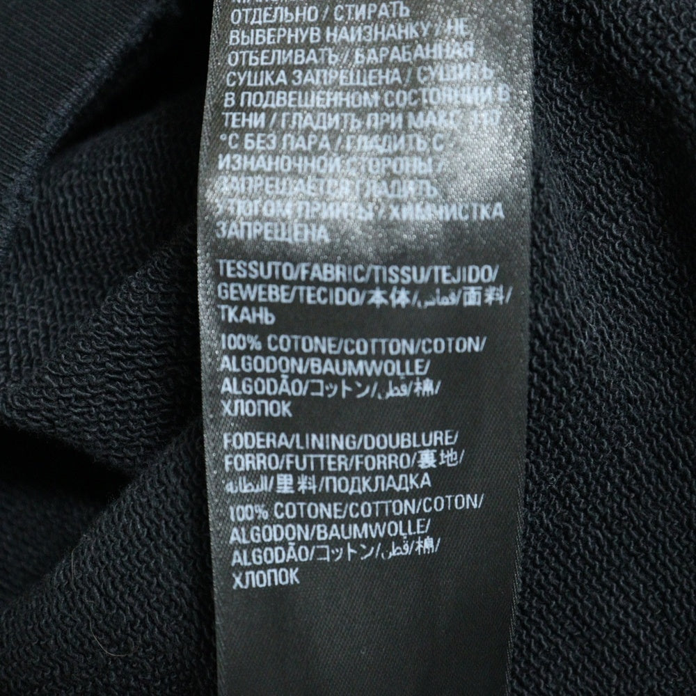 BALENCIAGA(バレンシアガ) 22AW Destroyed Logo-Print Hoodie デストロイダメージ加工 ロゴプリント スウェット プルオーバーパーカー フーディー ブラック 729361 TNVL2