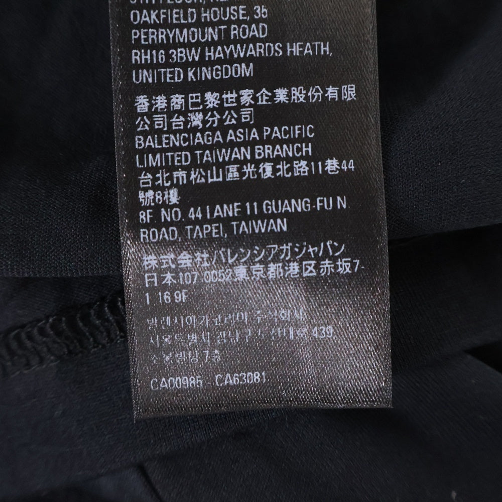 BALENCIAGA(バレンシアガ) ケアラベル バックプリント 半袖Tシャツ ブラック 724514 TNVL9