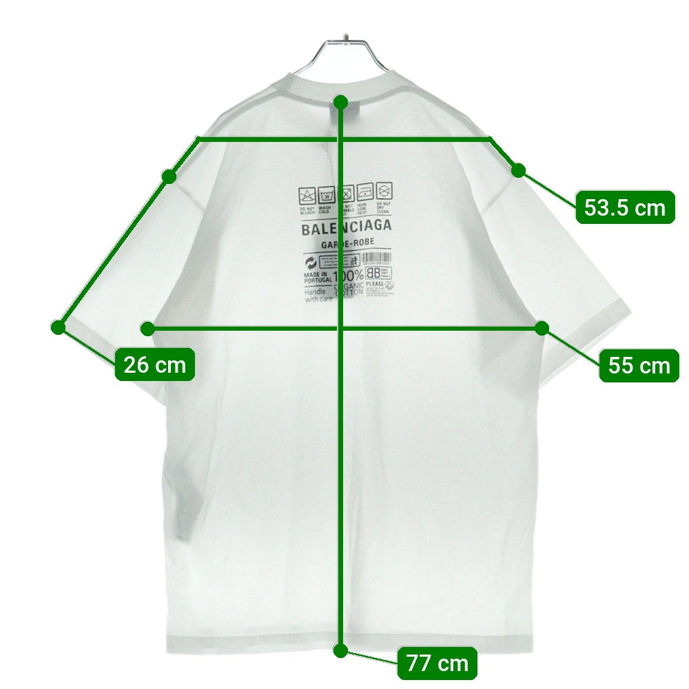 BALENCIAGA(バレンシアガ) ケアラベル バックプリント 半袖Tシャツ ホワイト 724514 TNVL9