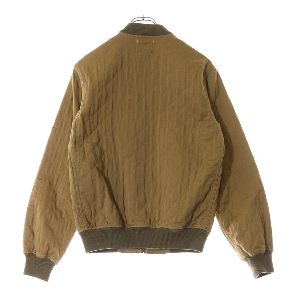 RRL(ダブルアールエル) コットン ジップアップキルティングジャケット ベージュ