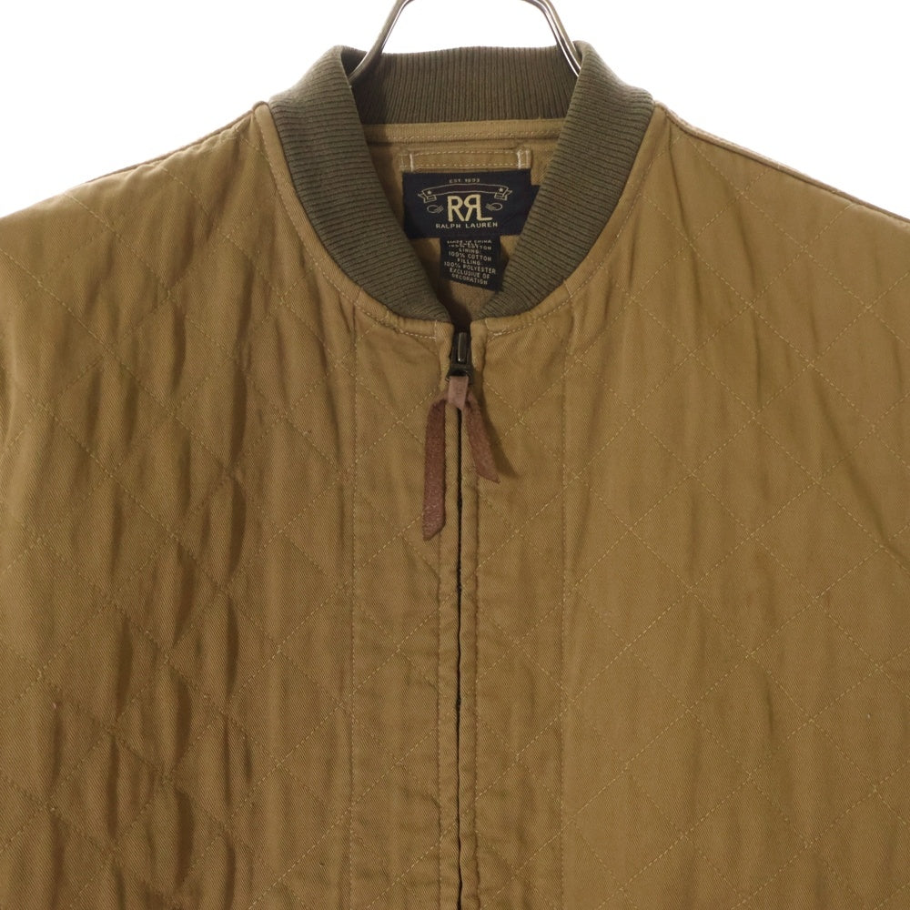 RRL(ダブルアールエル) コットン ジップアップキルティングジャケット ベージュ