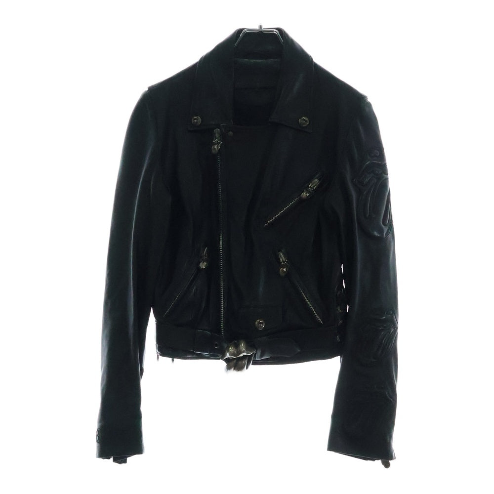 CHROME HEARTS(クロムハーツ) JJ DEAN JJディーン ローリングストーンズ ダガージップライダースレザージャケット レディース ブラック