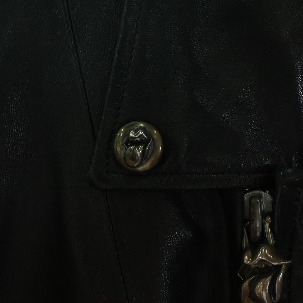 CHROME HEARTS(クロムハーツ) JJ DEAN JJディーン ローリングストーンズ ダガージップライダースレザージャケット レディース ブラック