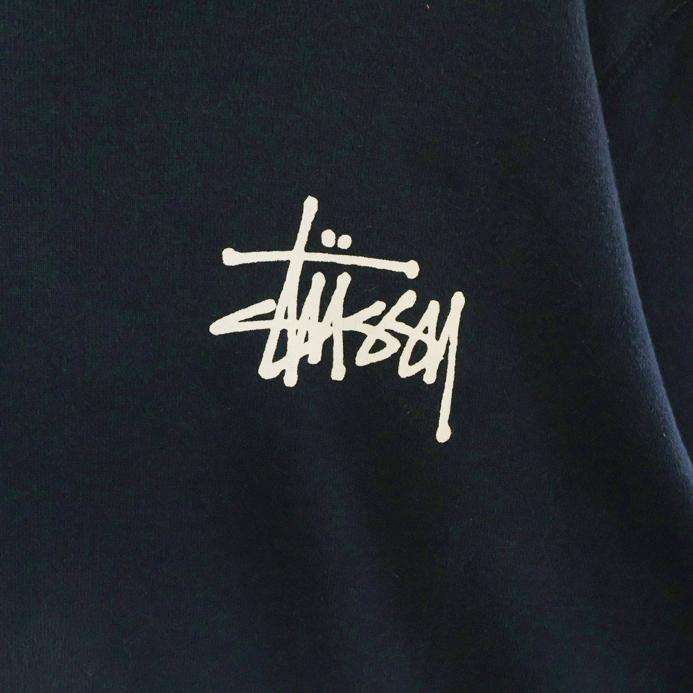 STUSSY(ステューシー) 00S ONE WORLD ONE LOVE ロゴプリント クルーネック スウェット トレーナー ネイビー