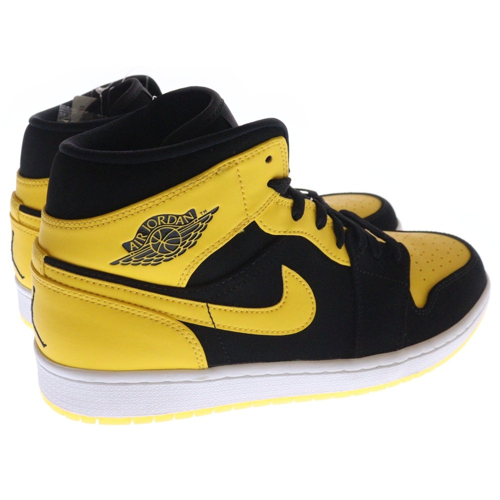 NIKE(ナイキ) AIR JORDAN 1 MID NEW LOVE エアジョーダン ニューラブ ミッドカットスニーカー ブラック/イエロー US9.5/27.5cm 554724-035