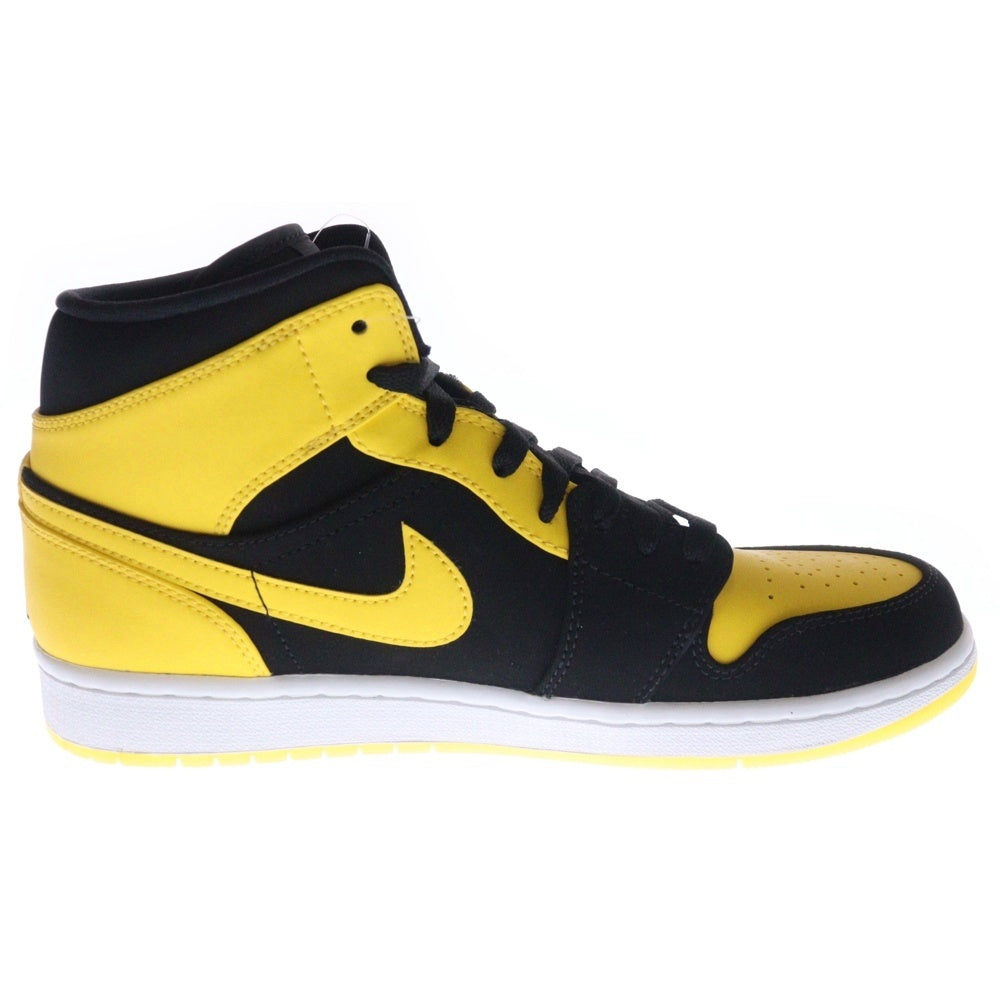 NIKE(ナイキ) AIR JORDAN 1 MID NEW LOVE エアジョーダン ニューラブ ミッドカットスニーカー ブラック/イエロー US9.5/27.5cm 554724-035