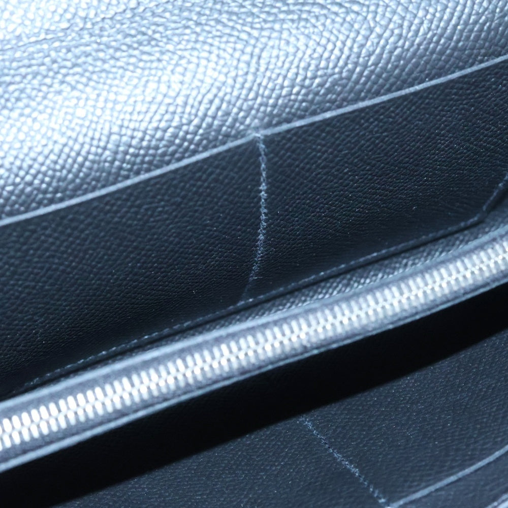 HERMES(エルメス) ケリーウォレット トゥーゴー ヴォーエプソン レザー ロング 二つ折り財布 ブラック Z刻印 シルバー金具