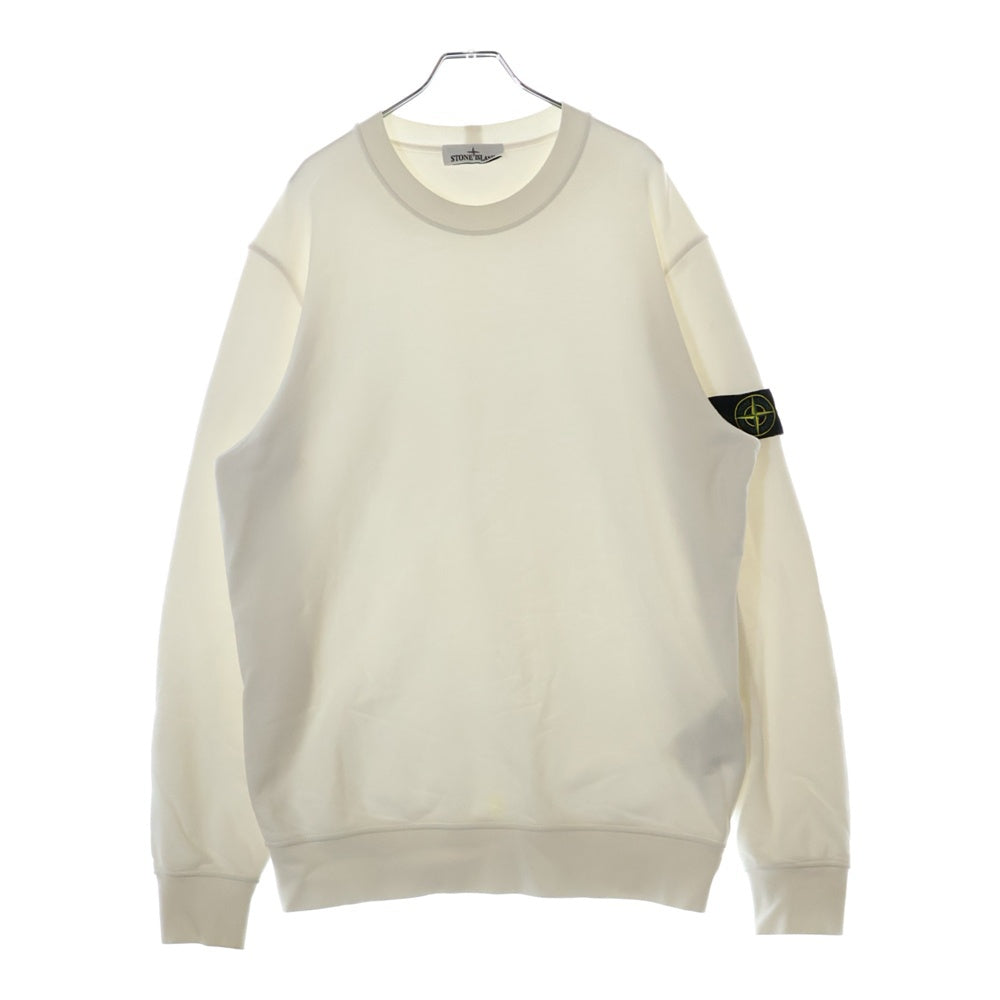 STONE ISLAND(ストーンアイランド) ガーメントダイ ワッペンロゴ クルーネックスウェットトレーナー ホワイト 791563051