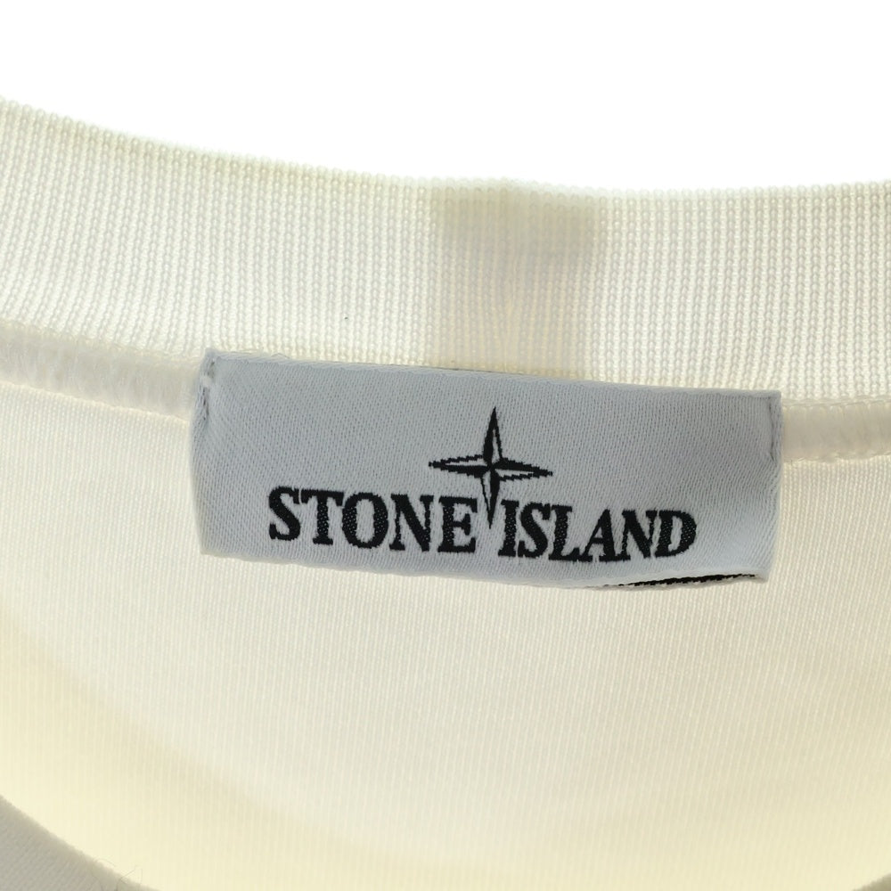 STONE ISLAND(ストーンアイランド) ガーメントダイ ワッペンロゴ クルーネックスウェットトレーナー ホワイト 791563051