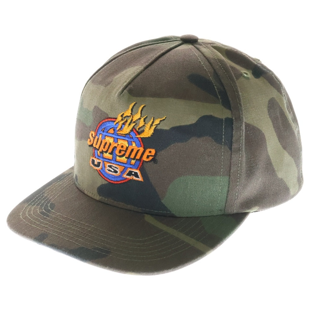 SUPREME(シュプリーム) 17AW Fire 5 Panel Cap ファイヤー 5パネル カモ キャップ カーキ