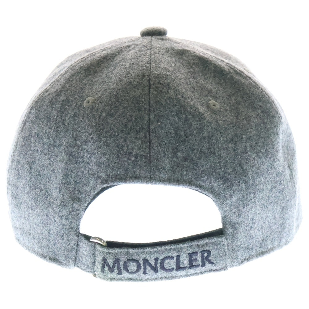 MONCLER(モンクレール) 22AW ロゴ刺繍 ウール ベースボールキャップ 帽子 グレー H20913B00027