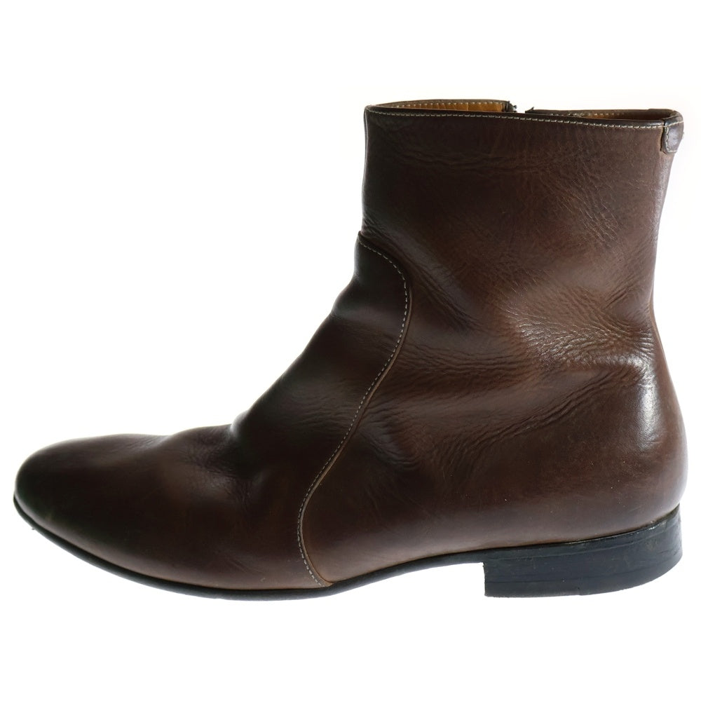 Maison Margiela 22(メゾンマルジェラ) サイドジップ レザー ブーツ ブラウン